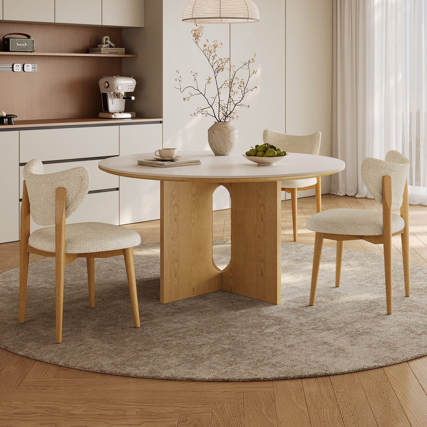 奥古斯特实木岩板餐桌降价了