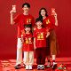 新年短袖 男孩女孩拜年服学校活动 中国红全家福聚会拍照t恤亲子装