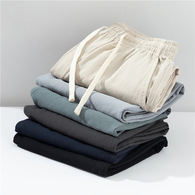 100%纯棉麻裤子男士宽松直筒中腰棉麻夏季薄款2025新中国风休闲裤