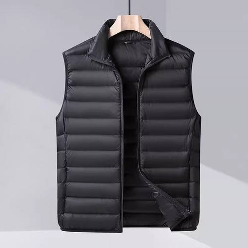 男士立领轻薄羽绒马甲加肥加大码宽松休闲白鸭绒轻盈无袖保暖外套