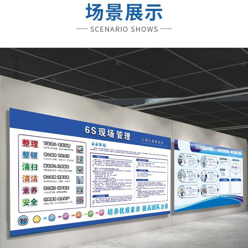6s车间工厂企业公司现场精益生产品质管理知识安全体系宣传看板5s与