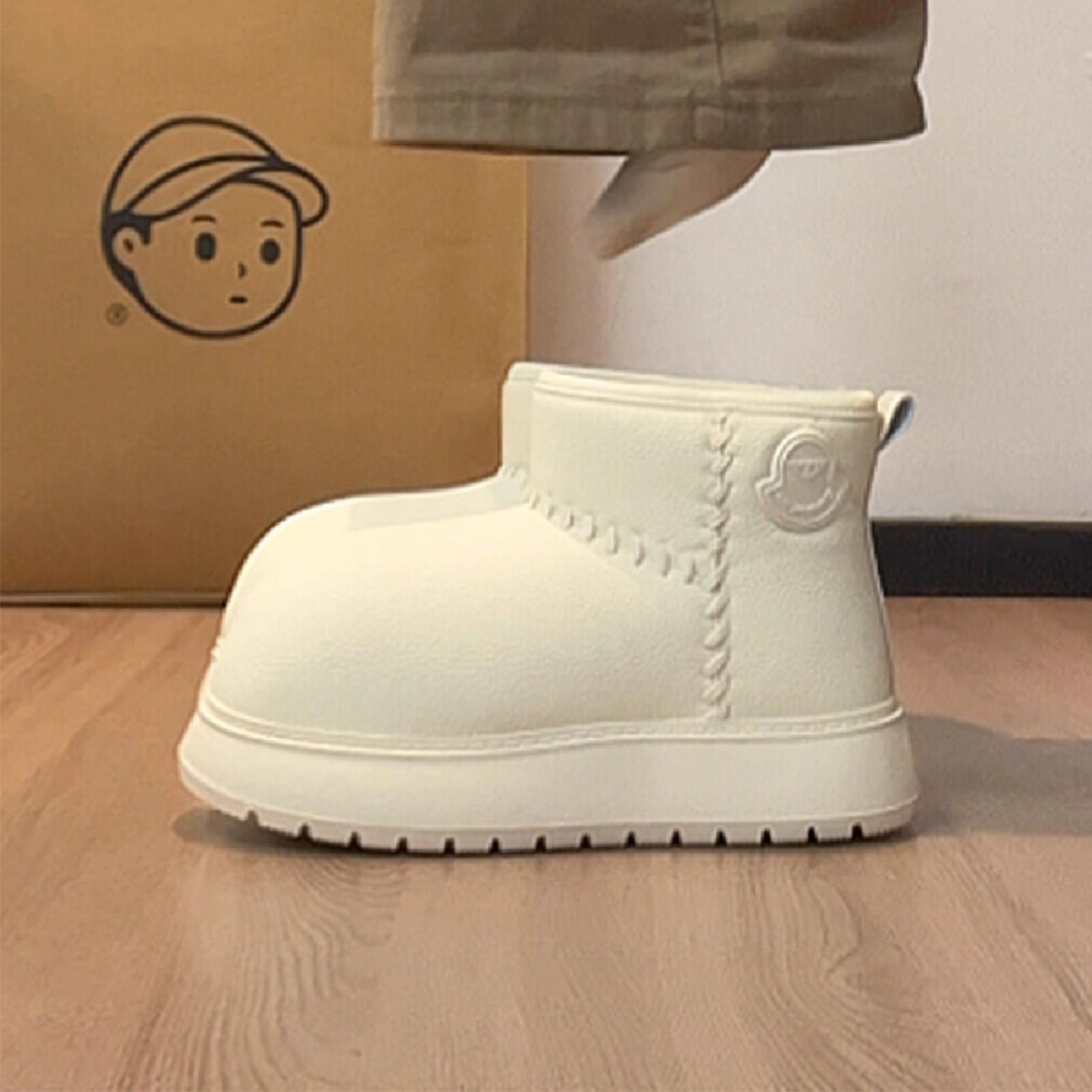 卡皮巴拉~5CM增高厚底雪地靴女2025冬季新款皮毛一体加绒保暖棉鞋