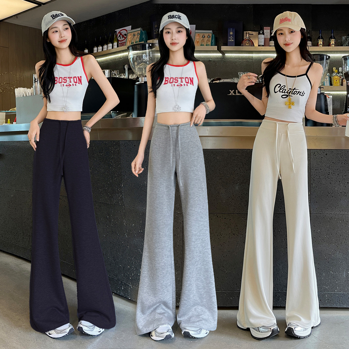 Wenye韩版时尚气质微喇裤女2026新款高腰显瘦百搭洋气休闲瑜伽裤