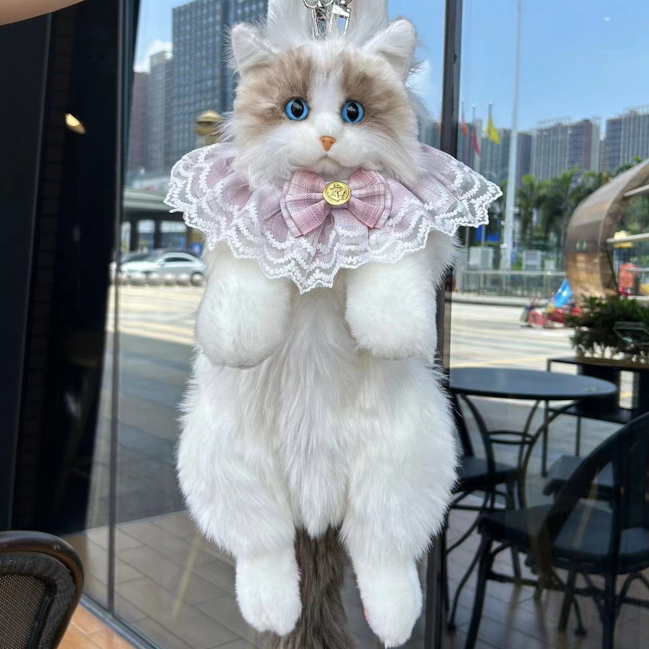 抖音同款仿真布偶猫背包小猫咪玩偶公仔毛绒布娃娃玩具生日礼物女