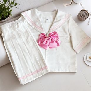 稀有款水手服粉蓝双色.JK制服两件套蝴蝶结短袖bodyline复刻