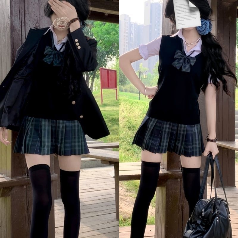 小田町原创jk套装制服正版格裙毛衣背心衬衫套装学院风女秋冬叠穿