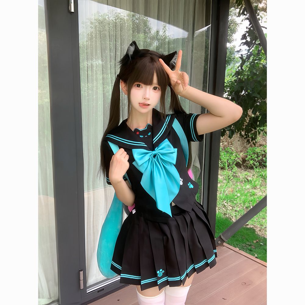 【恶魔猫】甜嗑jk制服裙双胸挡水手服收腰显瘦正版原创学院风套装