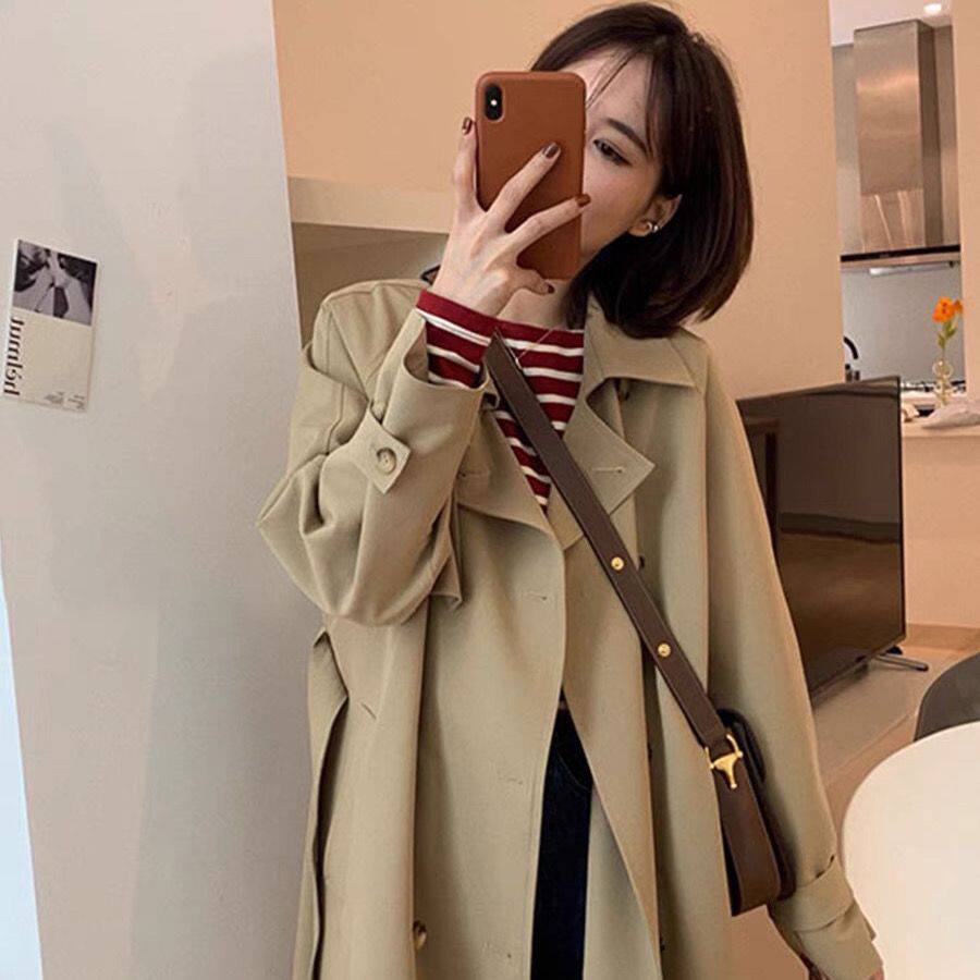卡其色风衣外套女小个子2026春秋英伦风中长款高级感韩版大衣2188