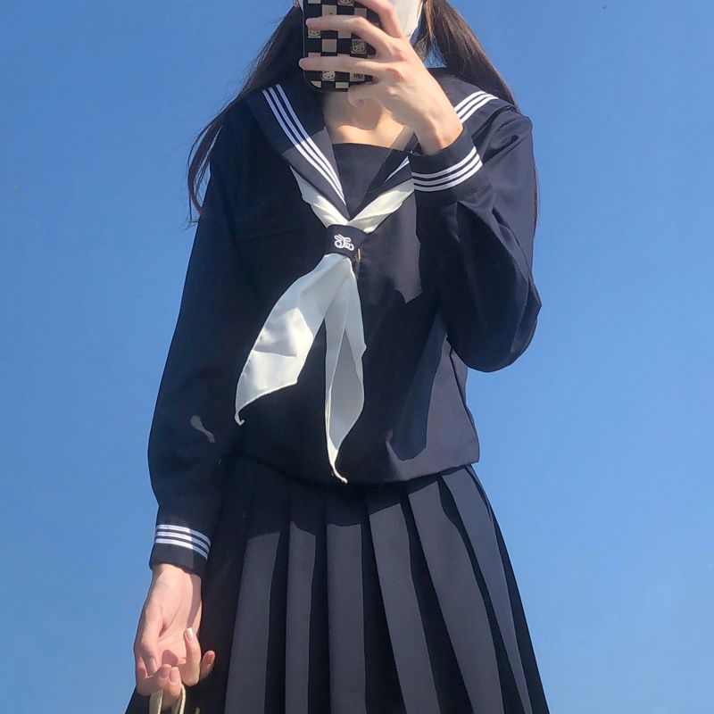 空栗鼠丸正统基础款绀色jk制服套装正版日系中间服校供水手服套装