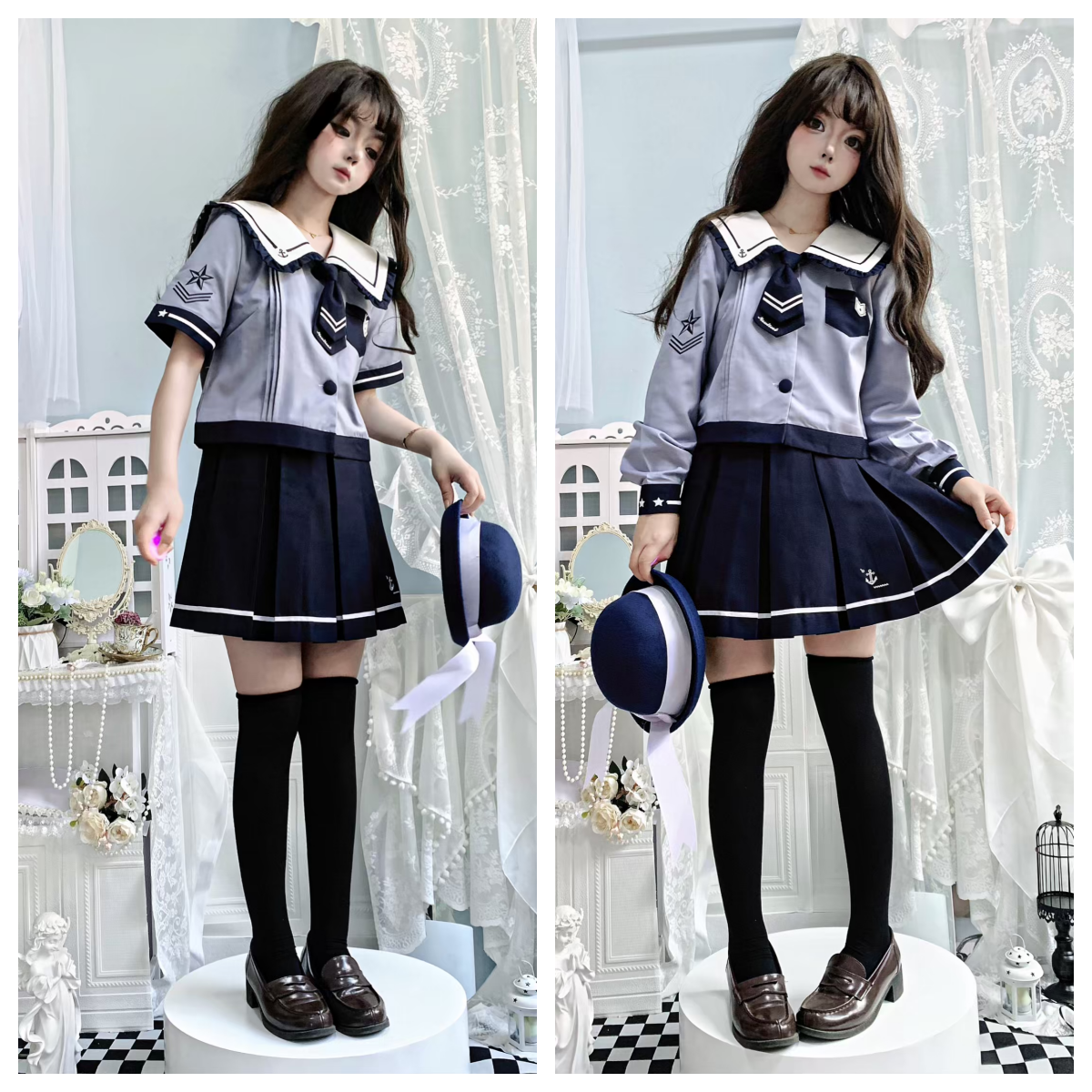 布丁家原创jk小海军官正品海军风制服日系学院女生水手服短裙套装