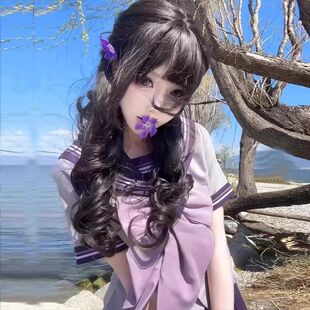 饭饭少女家 收腰水手服短袖夏季学院风JK特大蝴蝶结甜美裙粉色