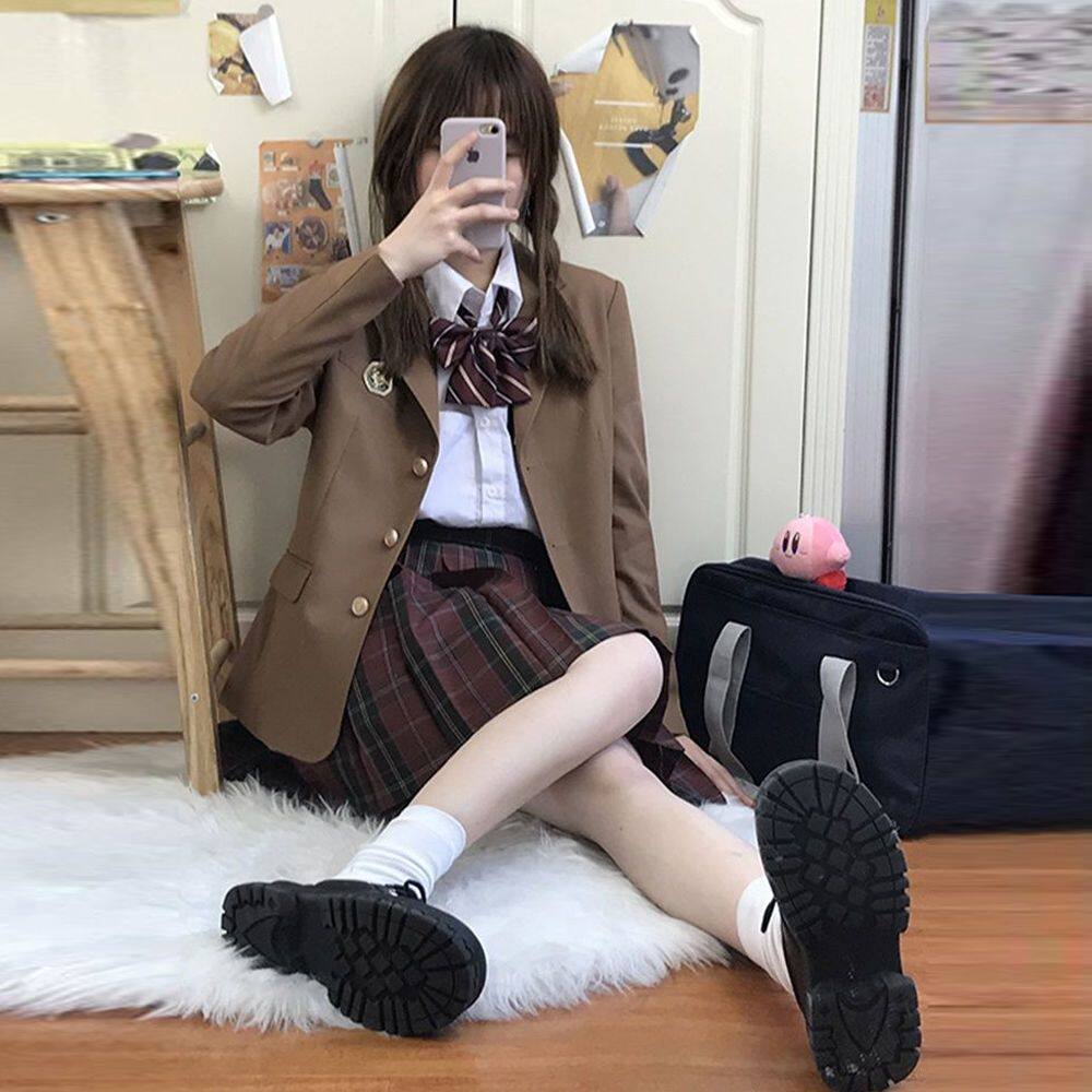 高校jK制服西装正版校供学生服外套春秋款学院风上衣英伦风送微章