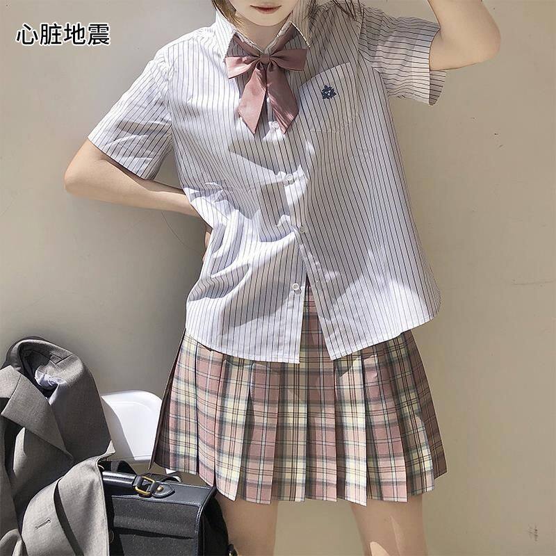 樱奈春时 格裙心脏地震原创jk制服日系百褶裙学生粉格少女半身裙