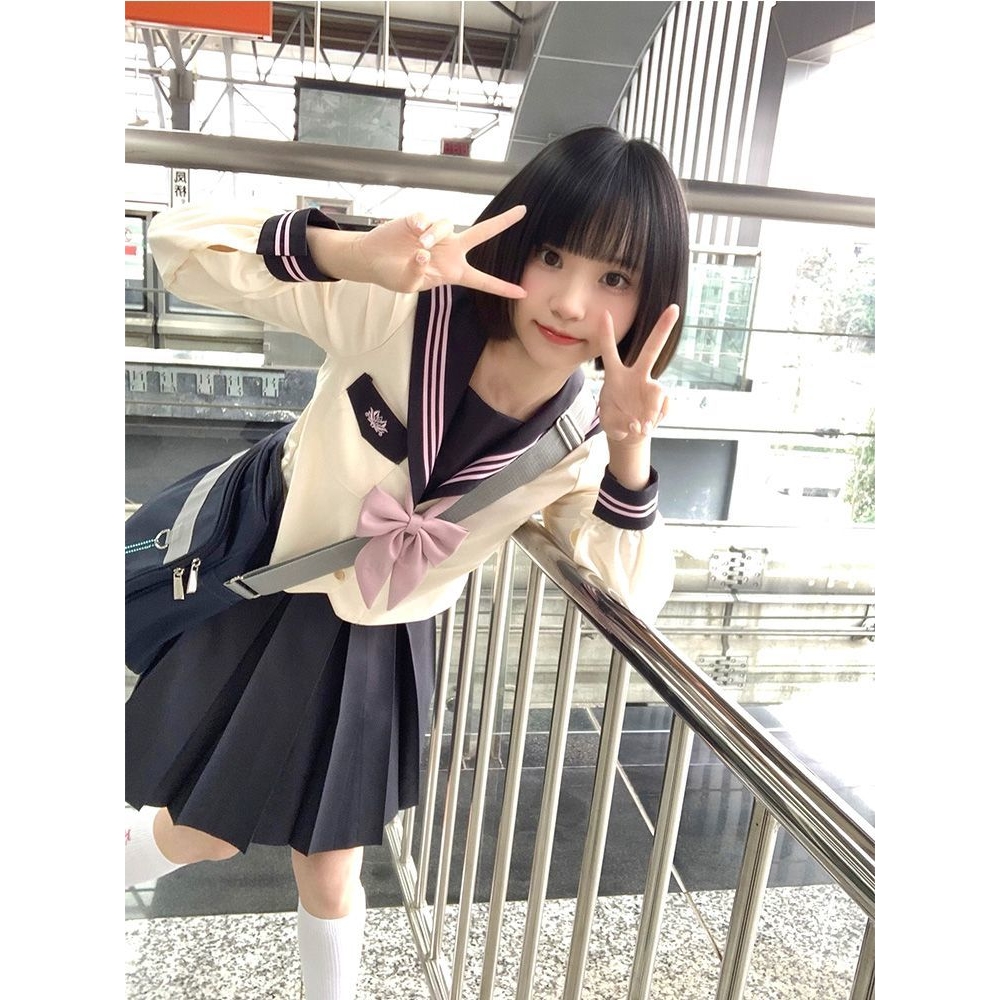 【莓感觉】原创jk水手服套装山川会社基础长袖学院风制服夏季上衣