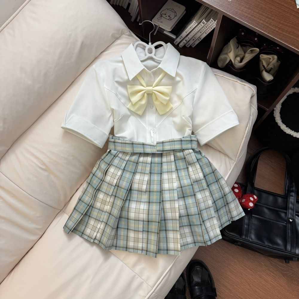 (马甲六件套)北冥家原创正统少女感格裙毛衣套装日系校供jk青春女