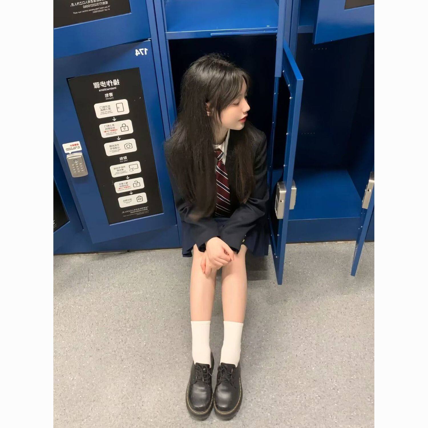 小个子日系jk制服套装女学生西装外套+衬衫百褶裙减龄显瘦四件套