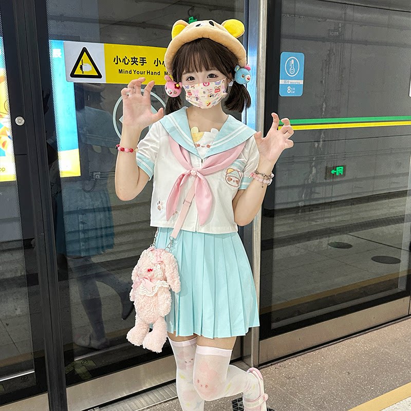 【玖璃Lolita原创】正版裤衩猫水手服jk海军领制服夏季套装全款