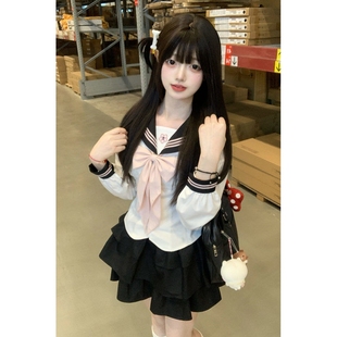 【樱野女子】知半城jk原创收腰显瘦水手服日系甜美学院风制服套装