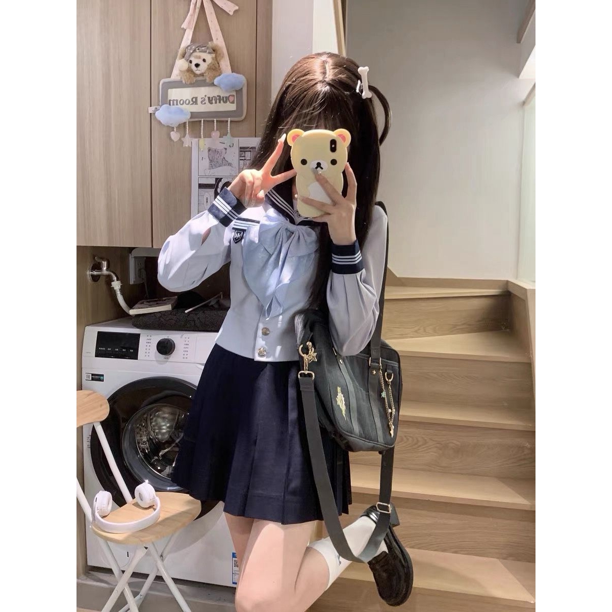 抚蝶女子JK制服正版原创基础款制服日系长袖水手服学院风