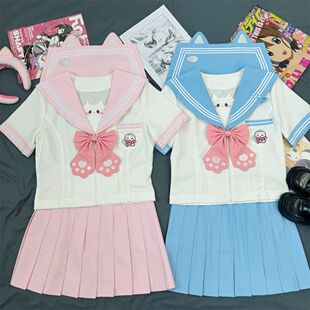 【海盐喵喵】知半城原创JK软妹水手服可爱幼稚园甜美制服短袖套装