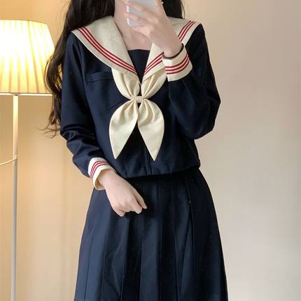 【熊补补JK】绀三本正统jk制服基础款藏青色学院风校供水手服套装