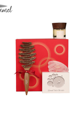 KRRAMEL新婚礼物女生送闺蜜结婚礼物猪鬃毛梳实用红色高级礼盒