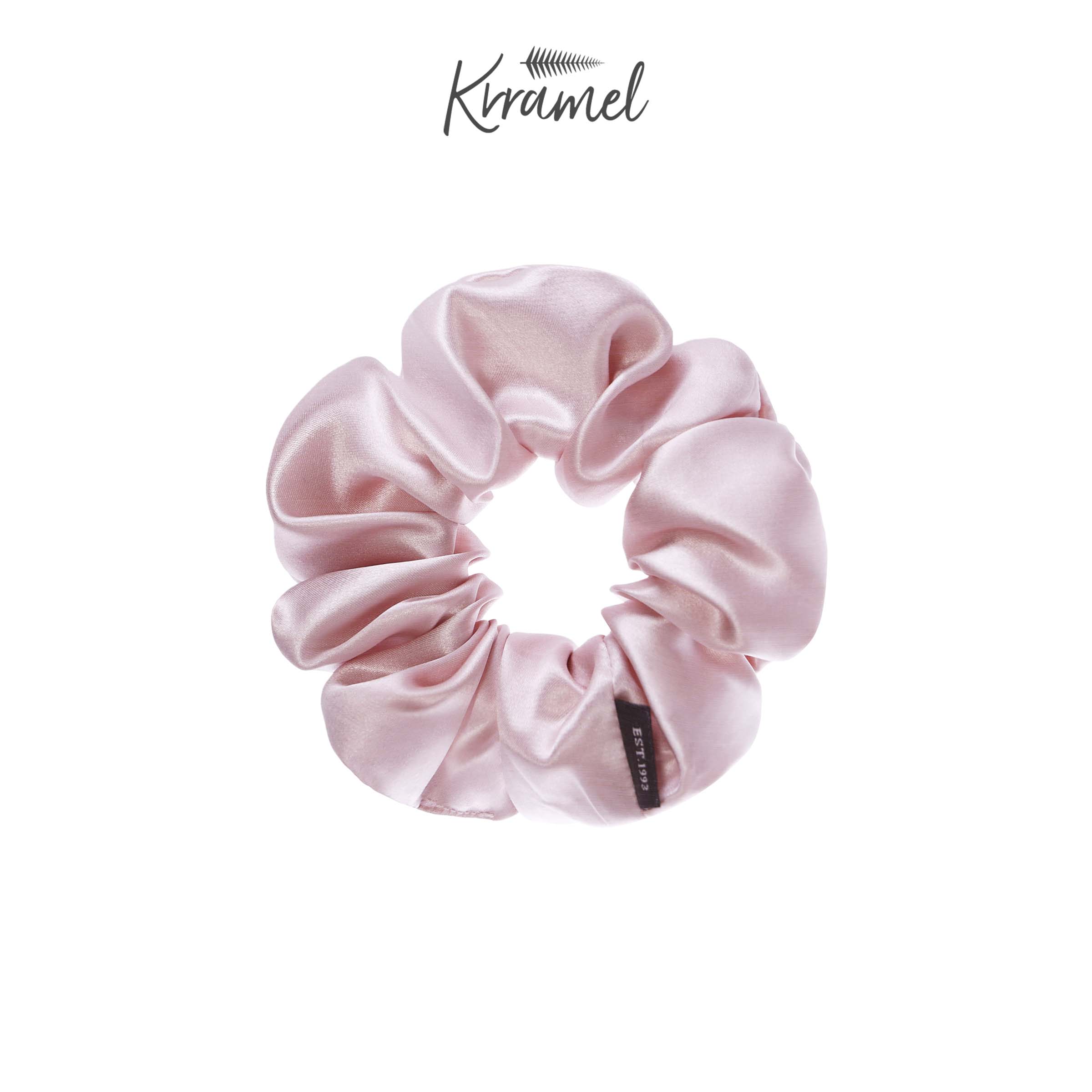 KRRAMEL新款桑蚕丝泡芙真丝发圈女发绳礼盒生日礼物粉色教师节礼