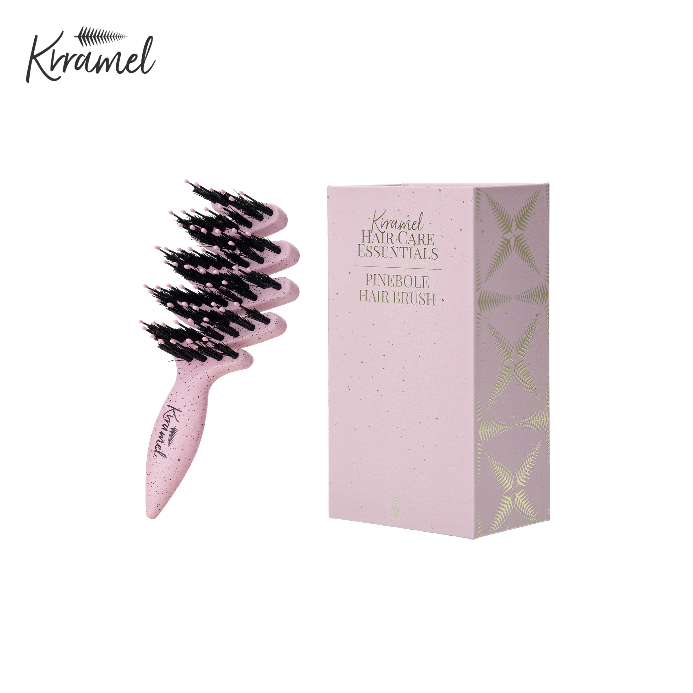 KRRAMEL松塔猪鬃梳迷你梳子随身