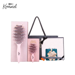KRRAMEL猪鬃梳子小梳子随身便携气垫梳按摩梳迷你梳生日礼物女生