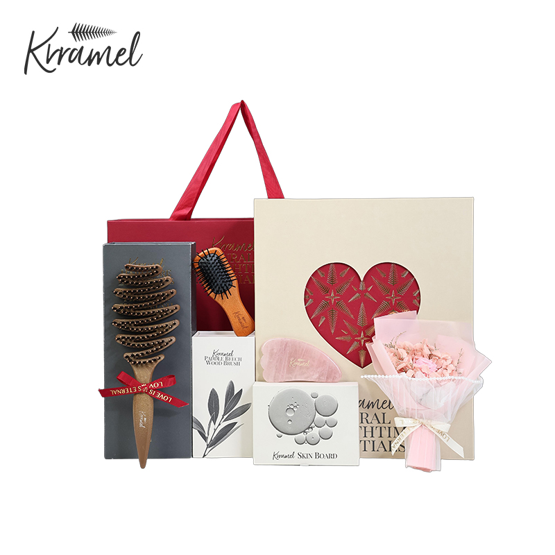 KRRAMEL松塔猪鬃毛护发梳按摩梳