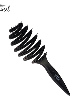 KRRAMEL升级黑科技 鹅卵石黑色PINEBOLE松塔猪鬃护发按摩气垫梳子