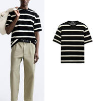 Cabinet 299! Summer men's collection: American commuter casual Versatile round-neck striped jacquard T-shirt 4087421 thumbnail 2