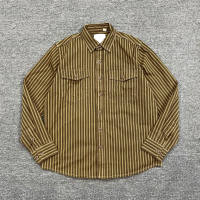 The counter is 399! Men's 2026 new autumn vintage vintage blue vertical striped loose workwear shirt jacket thumbnail 2