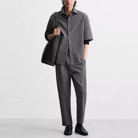 Cabinet 319! Summer 2025 new men's seeping tulle loose cool lapel short-sleeved shirt 7380552 thumbnail 5