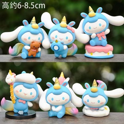 新品潮玩玉桂狗COS独角兽手办盲盒大耳狗公仔摆件生日礼物装饰品
