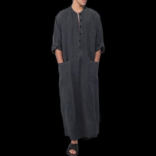 Men Islamic Thobe Pockets Robes Man Kaftan 男士宽松长袍衬衫