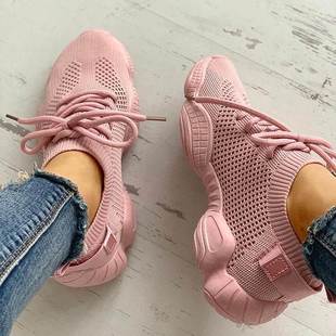 Women Breathable Mesh Sneakers Lace Up Vulcanize Shoes Sport