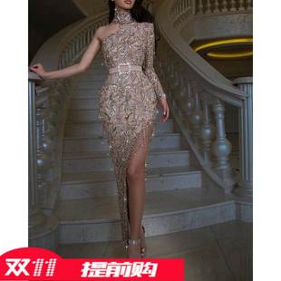 autumn buttocks winter sequined dress亮片礼服裙子 sexy 2021