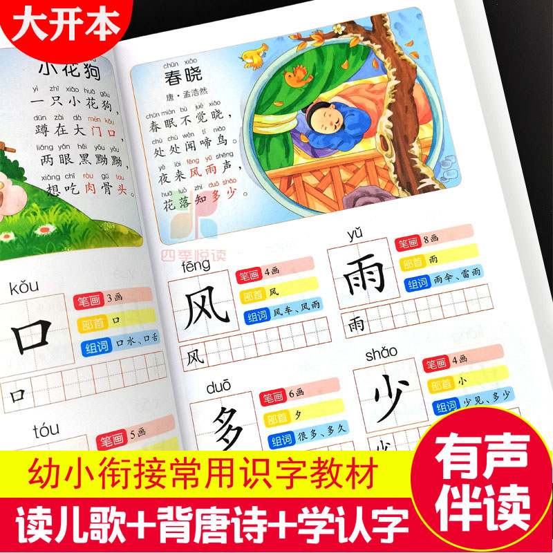 识字大王书幼儿园学前教材3-4-5-6-7岁宝宝学汉字幼小衔接早教启蒙小班中班大班认字书256页大本加厚版带音频有声带读版热销包邮书