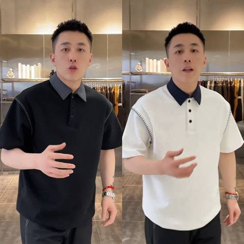 简约高档明线轻奢polo衫短袖T恤