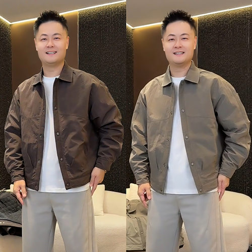 轻量化保暖翻领棉服夹克高级感
