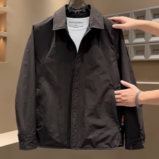 百搭加厚棉袄中年外套 轻量化翻领夹克棉服男高档时尚 2026冬季 爆款