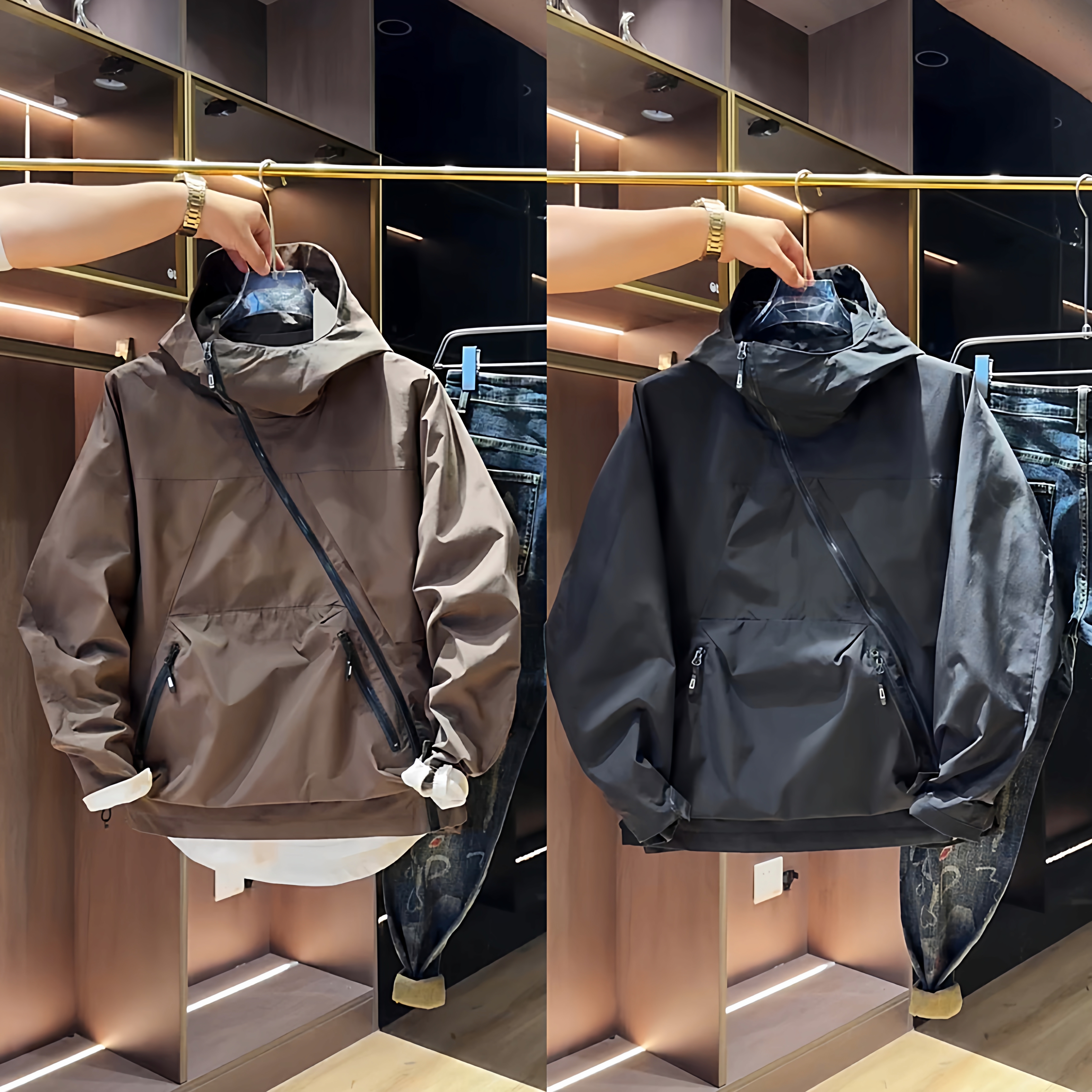 潮牌工装大口袋连帽夹克外套