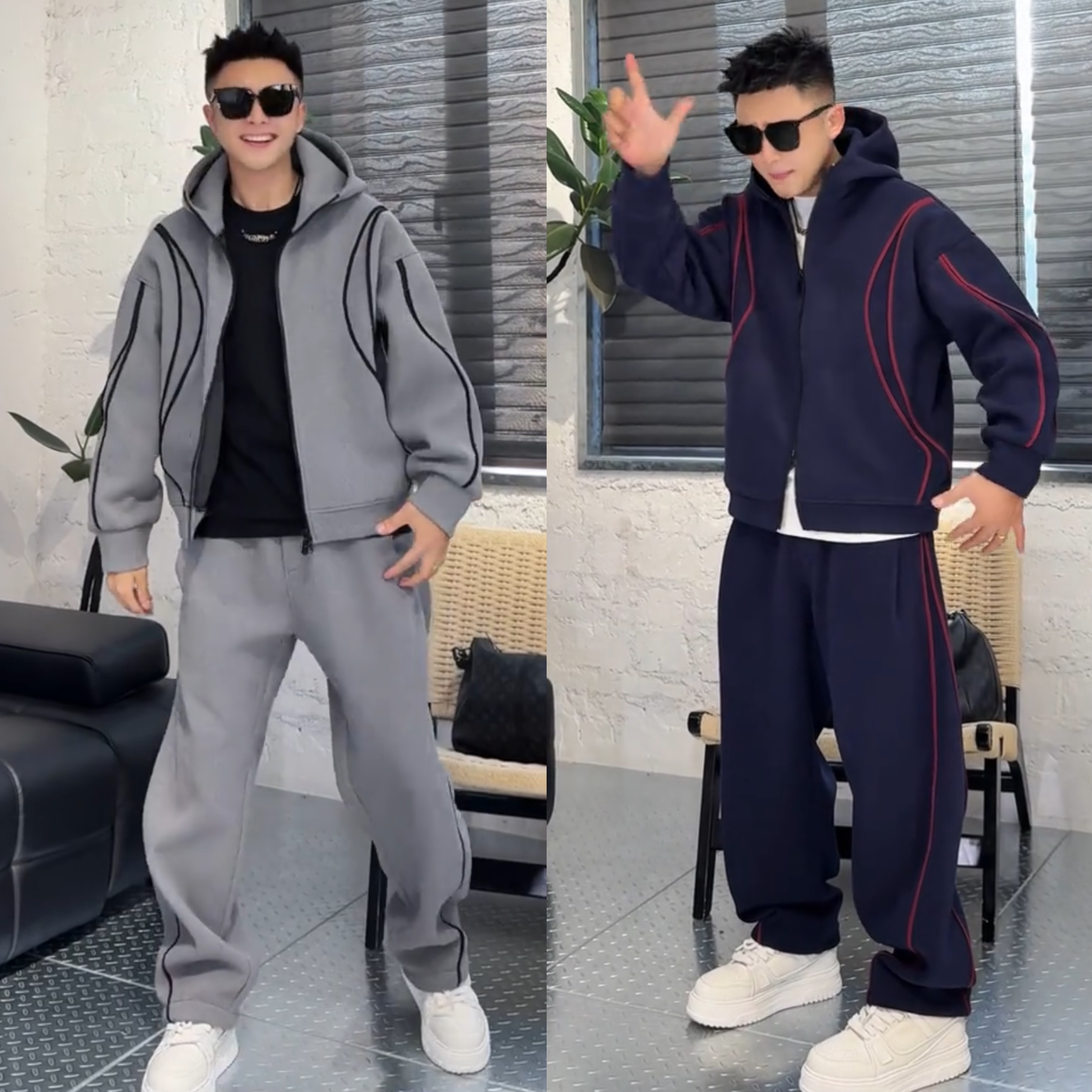 重磅加绒加厚套装休闲裤两件套