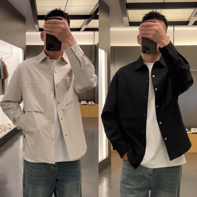 口袋长袖外套百搭翻领