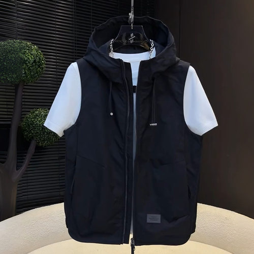 户外休闲风连帽马甲无袖坎肩棉服