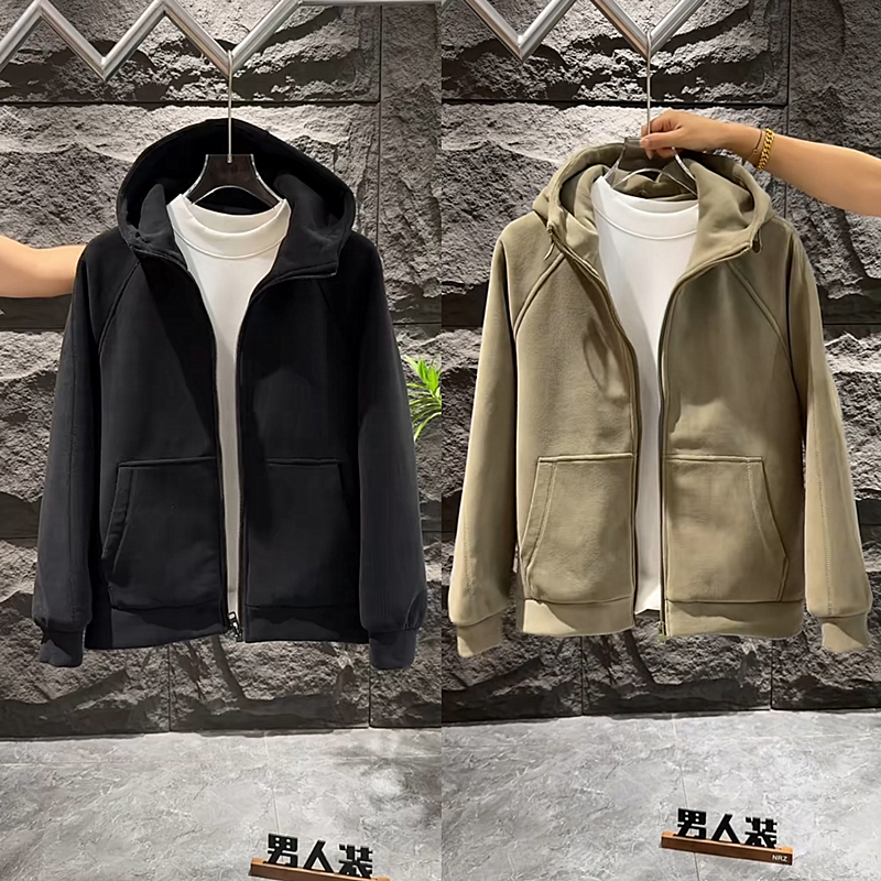 珊瑚绒外套保暖连帽宽松