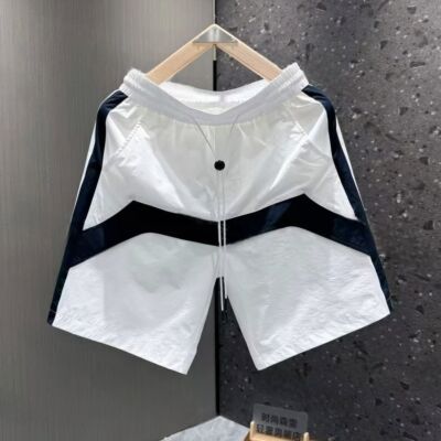 潮牌拼接高级感冰丝速干休闲短裤
