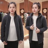 冬季 轻奢百搭宽松立领夹克外套 卫衣男时尚 新款 潮牌千鸟格连帽开衫