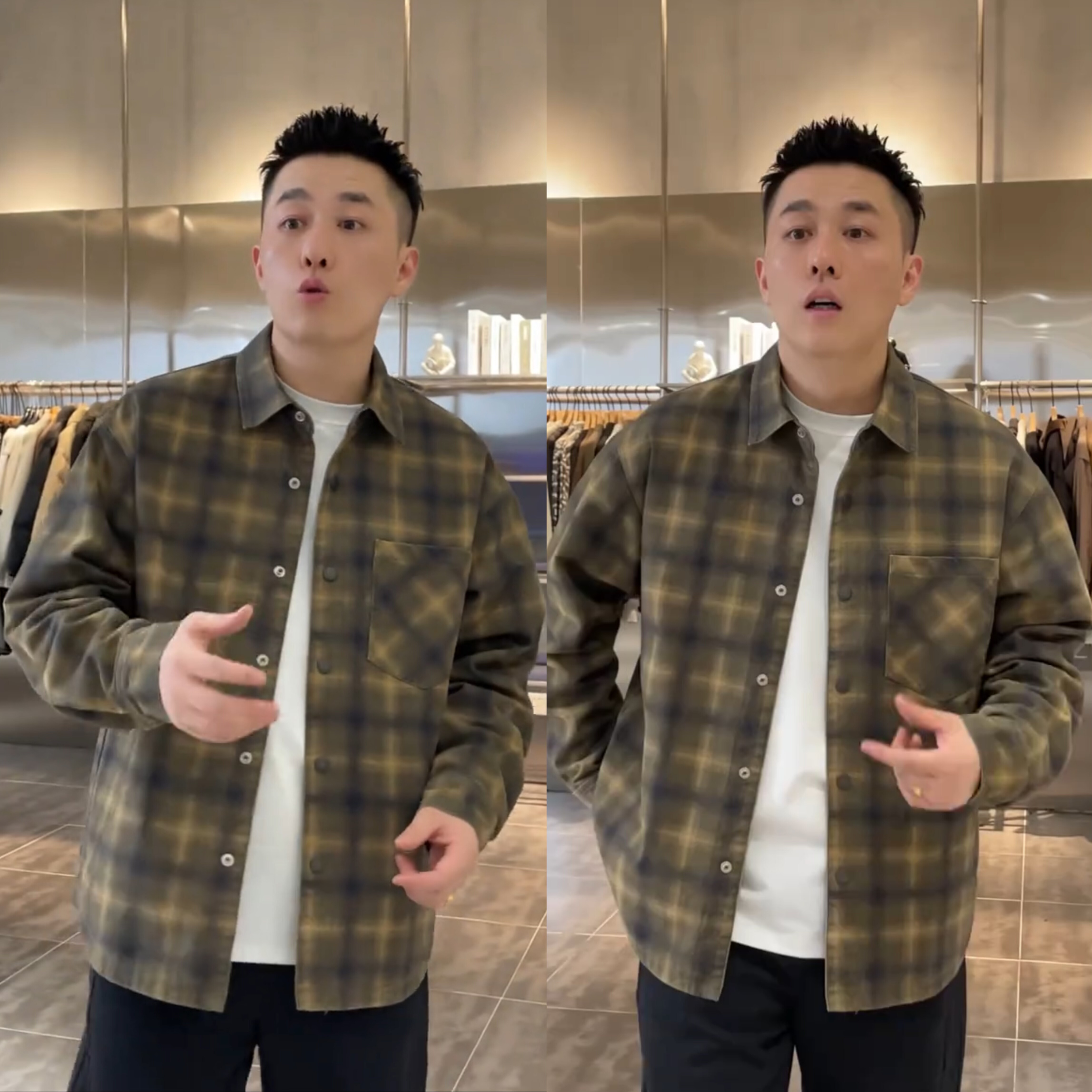 美式复古格子衬衫外套上衣夹克